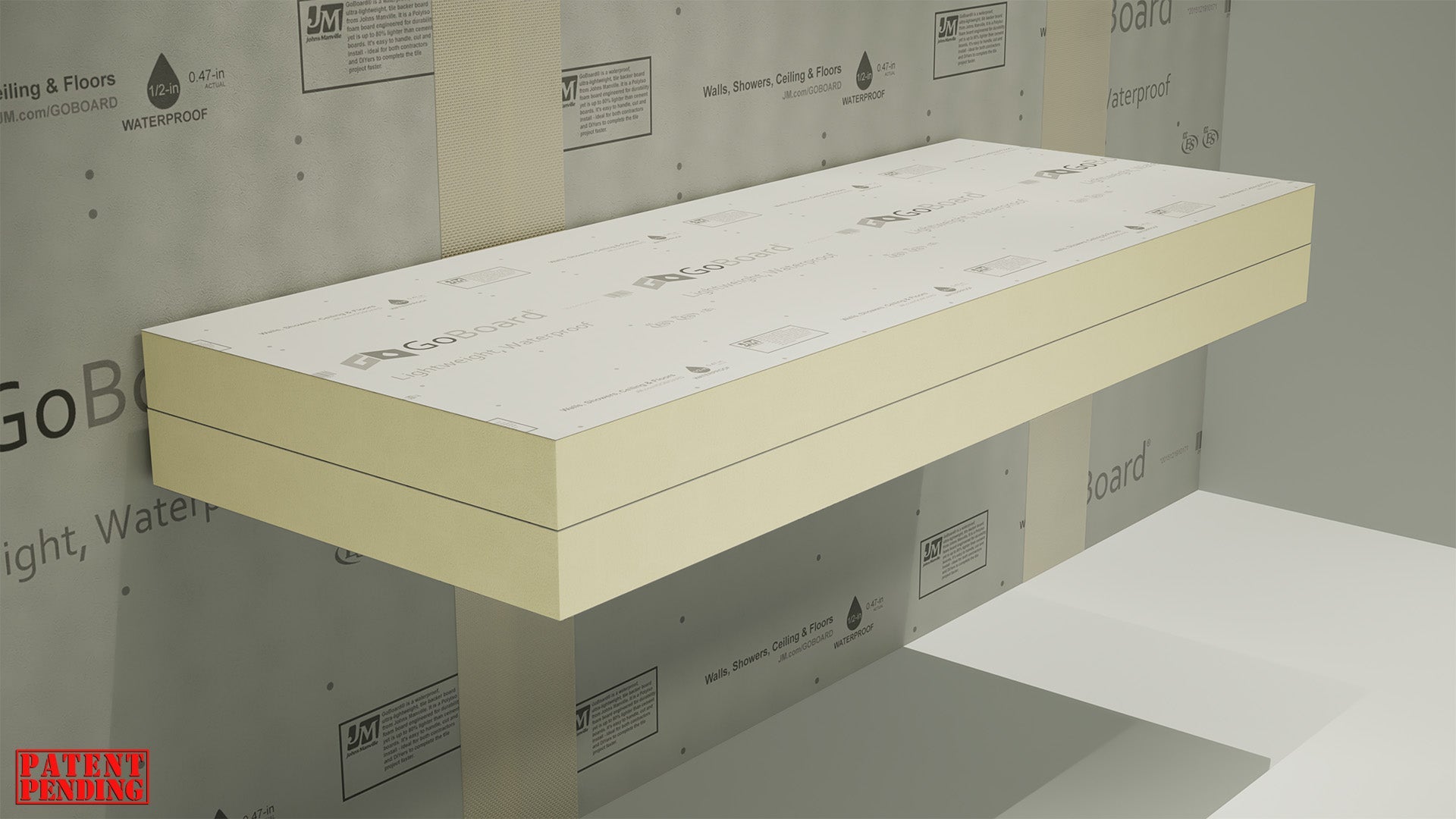 The Original™ Floating Shower Bench Kit™ with GoBoard® & Original Shower Bench Bracket®